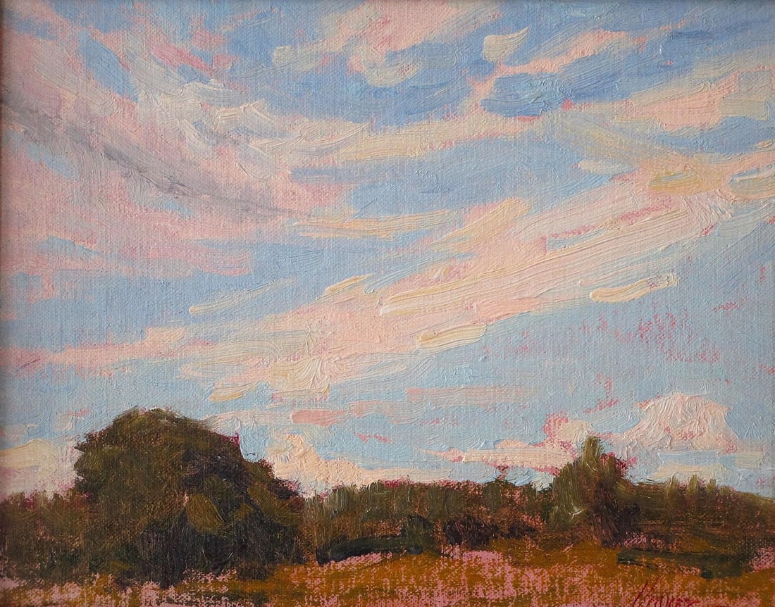 Cloud Movement by Lorenzo Chavez | Oil on Canvas Panel Landscape with clouds and trees. - 2