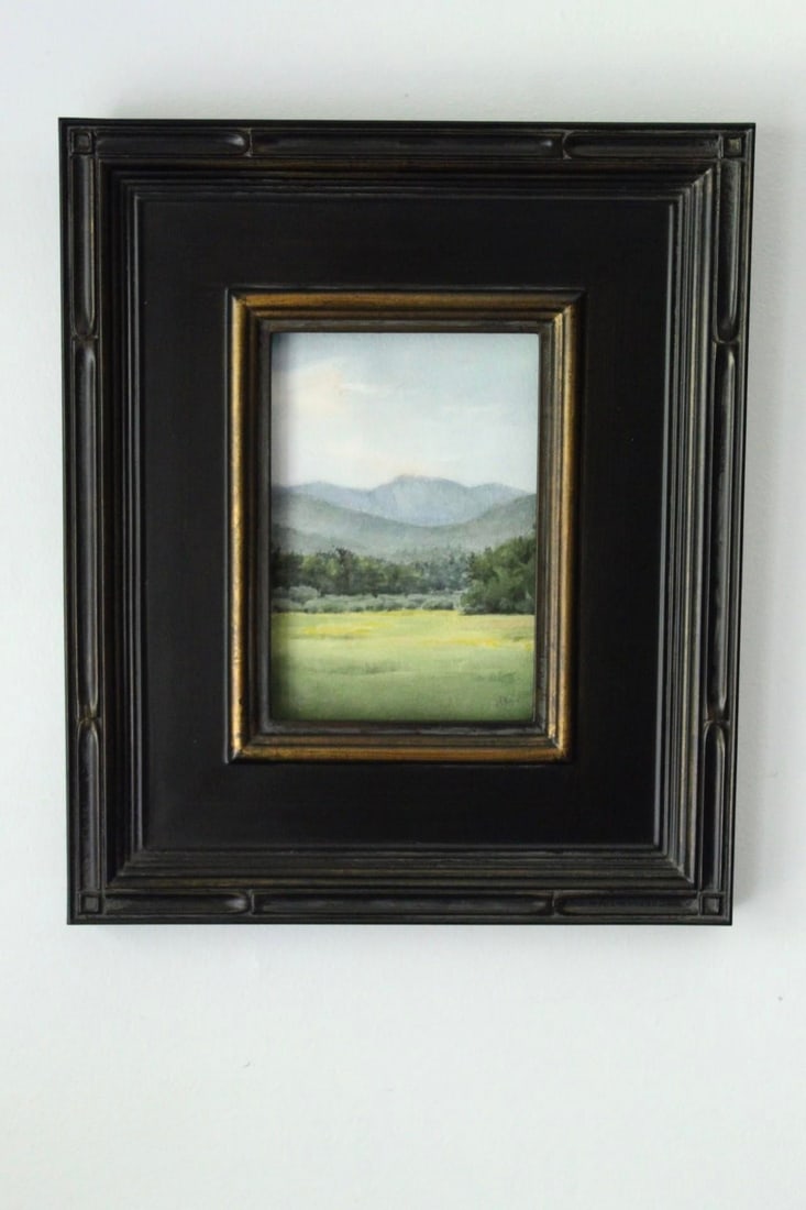 Possibilities of a New Day by Mo Myra | Watercolor on Paper Landscape with Mountains and Field - 2