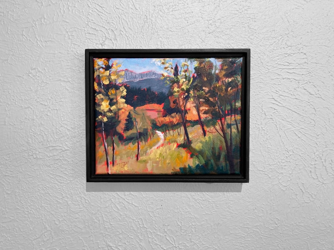 Gusty (plein air Golden Gate Canyon SP) by Tracy Wall | Oil on Canvas Landscape with trees and hills - 2