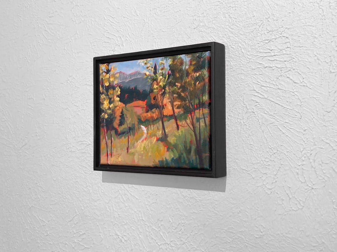 Gusty (plein air Golden Gate Canyon SP) by Tracy Wall | Oil on Canvas Landscape with trees and hills - 3
