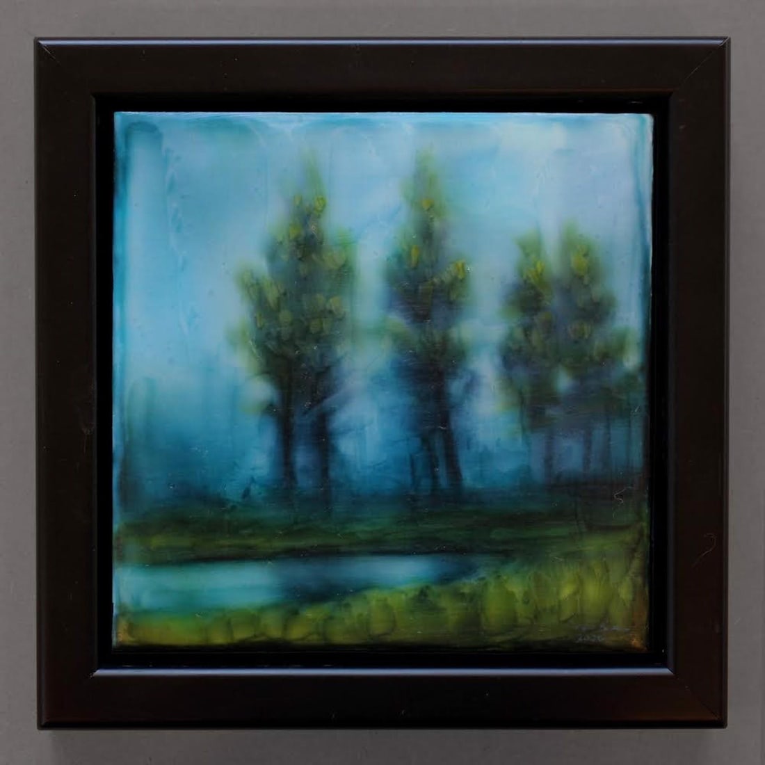Line by Brian Sostrom | Acrylic Painting of blurred trees and water in a landscape. - 2