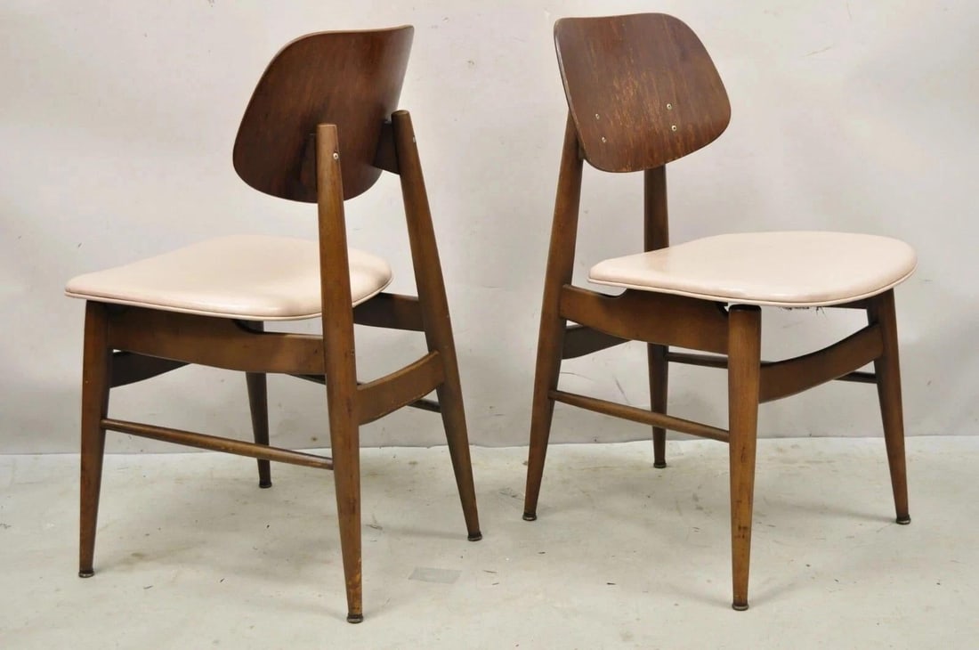 Vintage Thonet Mid Century Modern Bentwood Walnut Dining Chairs - Set of 4 - 3