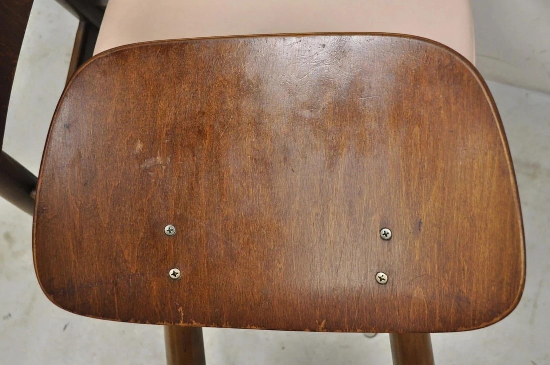 Vintage Thonet Mid Century Modern Bentwood Walnut Dining Chairs - Set of 4 - 6