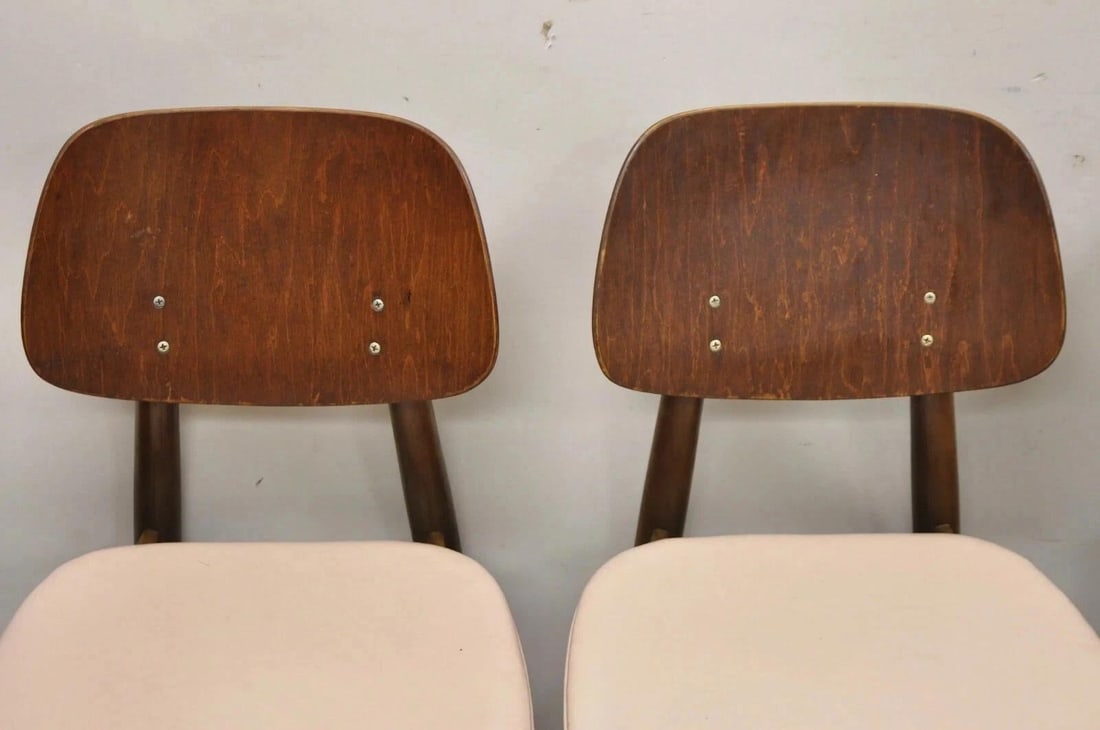 Vintage Thonet Mid Century Modern Bentwood Walnut Dining Chairs - Set of 4 - 7