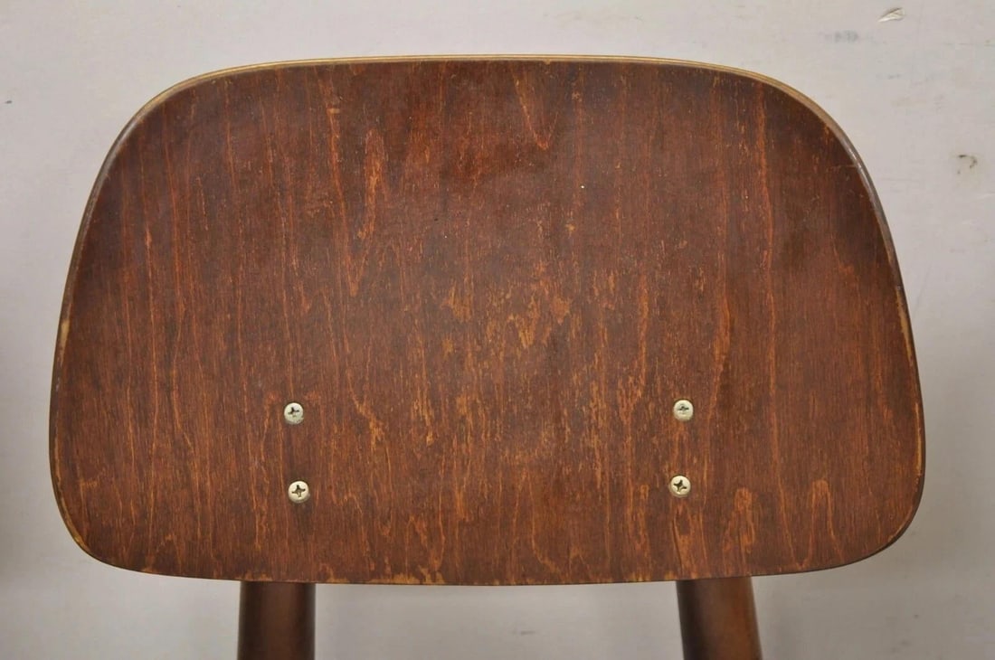 Vintage Thonet Mid Century Modern Bentwood Walnut Dining Chairs - Set of 4 - 8