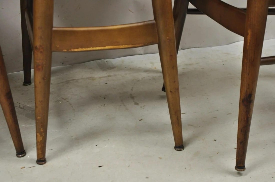 Vintage Thonet Mid Century Modern Bentwood Walnut Dining Chairs - Set of 4 - 9