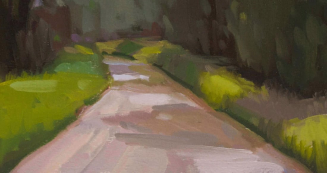 Idaho Road by Samantha Buller | Oil on Arches paper mounted on cradled panel winding rural road scen - 3