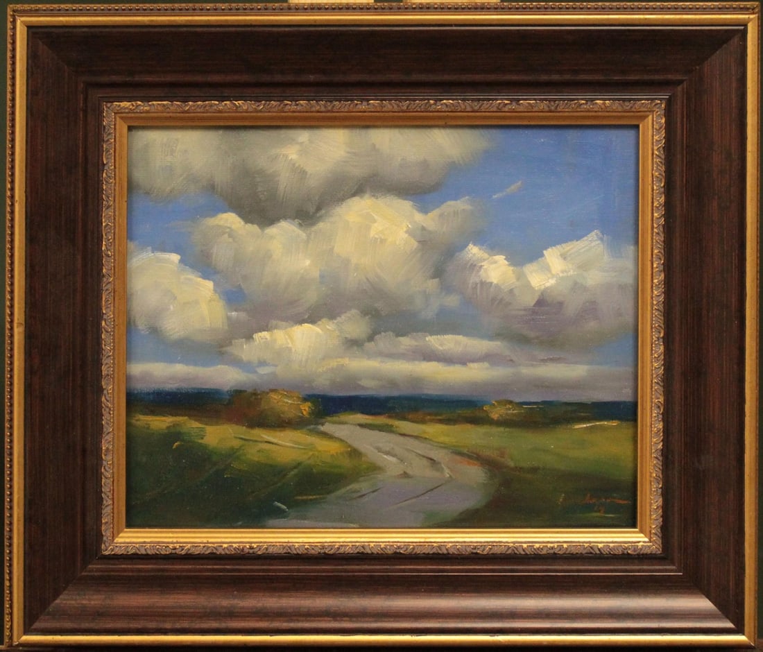 Colorado 83 by Ali Ghassan | Oil Painting of a landscape with clouds and a winding road - 2