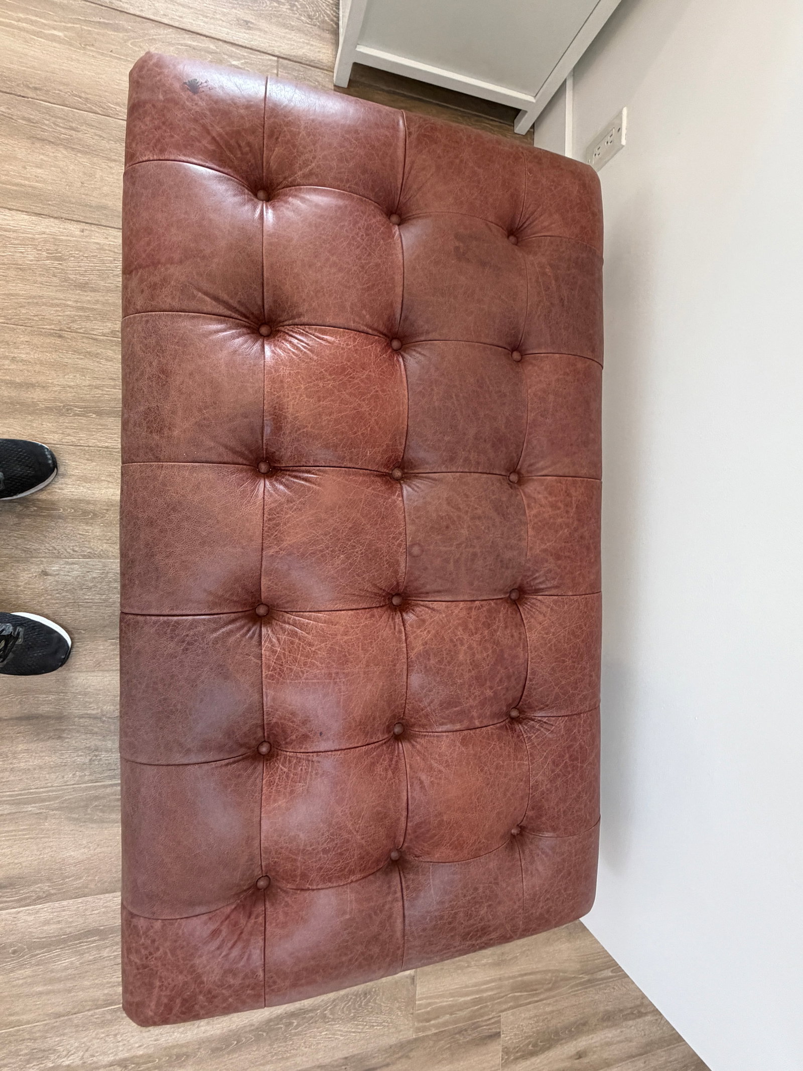 Late 20th Century Tufted Leather Bench Ottoman - 3