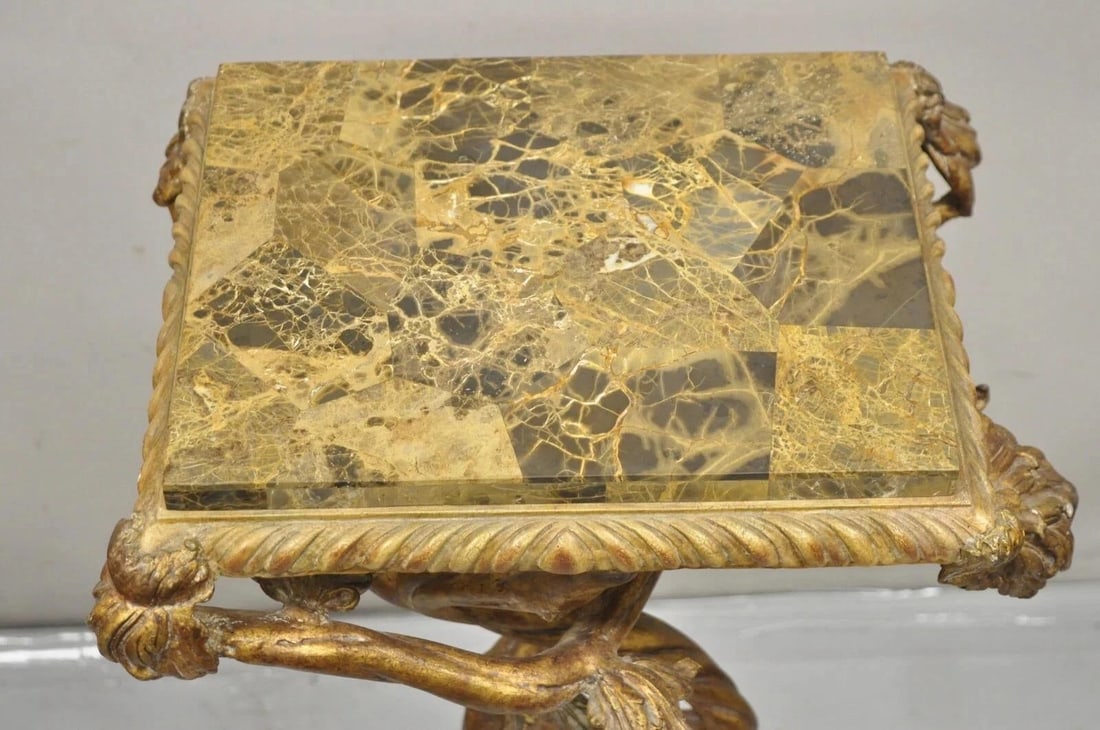 Late 20th Century Maitland Smith Italian Grotto Style Branch and Bird Figural Pedestal Side Table - 3