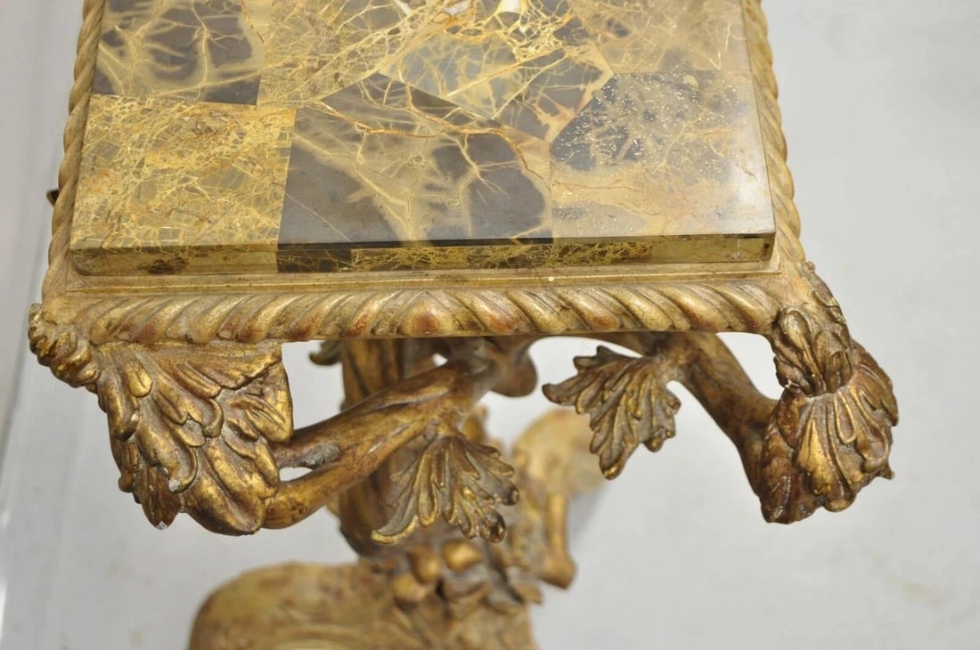 Late 20th Century Maitland Smith Italian Grotto Style Branch and Bird Figural Pedestal Side Table - 8