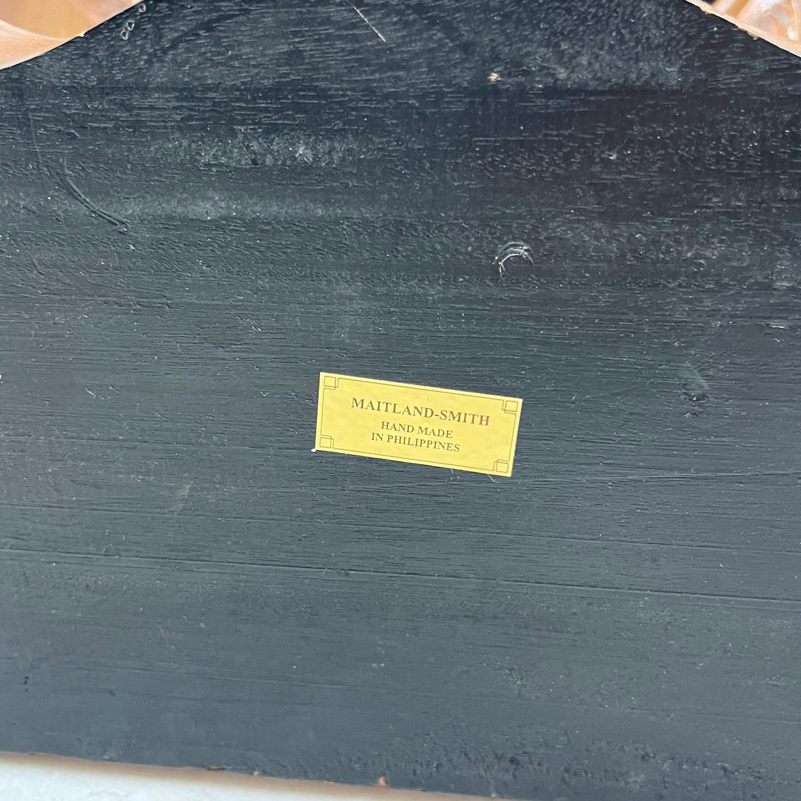 Vintage Maitland Smith Stone-Top Table // Tesselated Black Granite and Limestone // Carved Demilune - 5