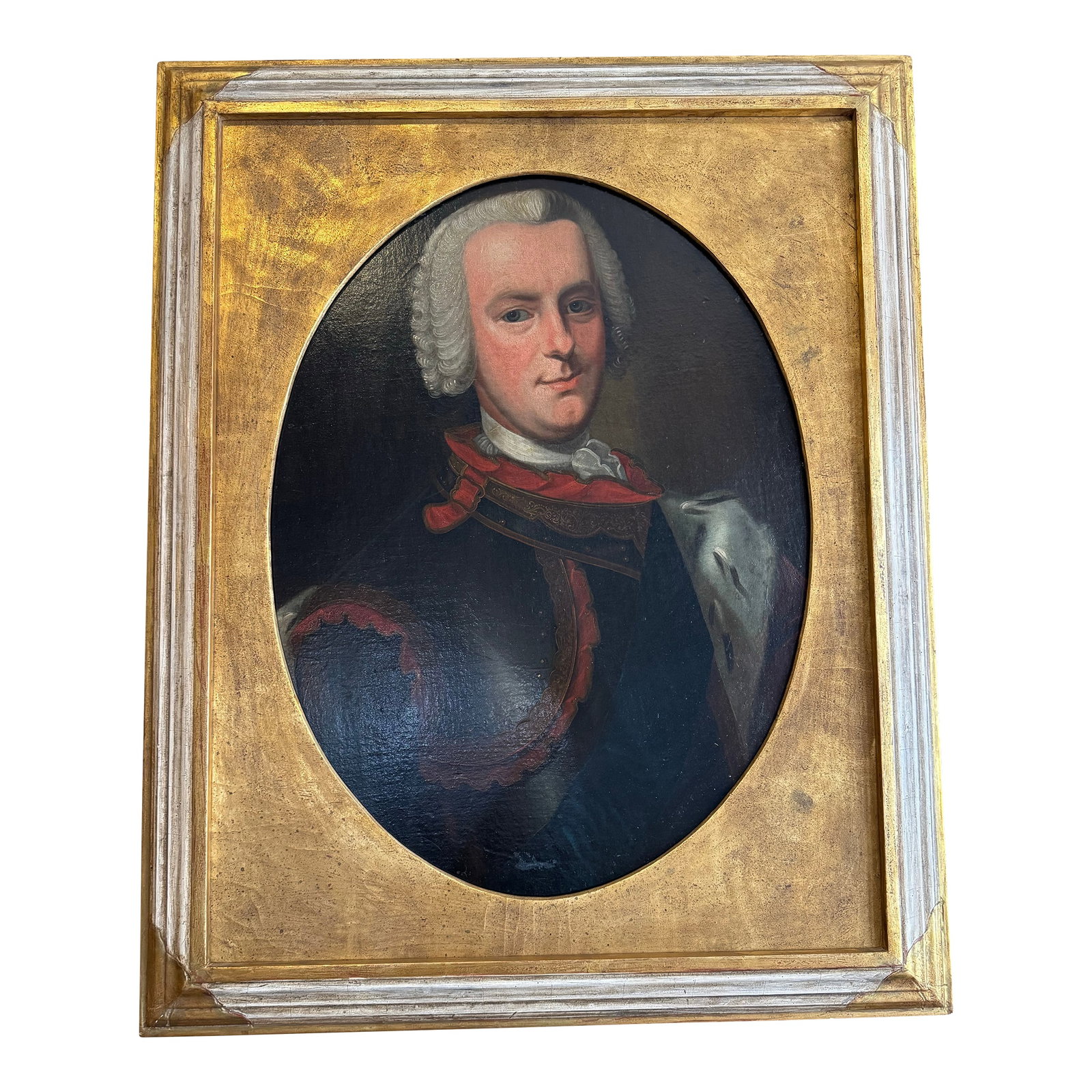 Antique Portrait Painting of King George I: Antique oil on board. AFTER Sir Godfrey Knellers (German/British 1614-1723) portrait of George I, Elector of Hanover & King of Great Britain and Ireland. A well done, large rendition with beautiful