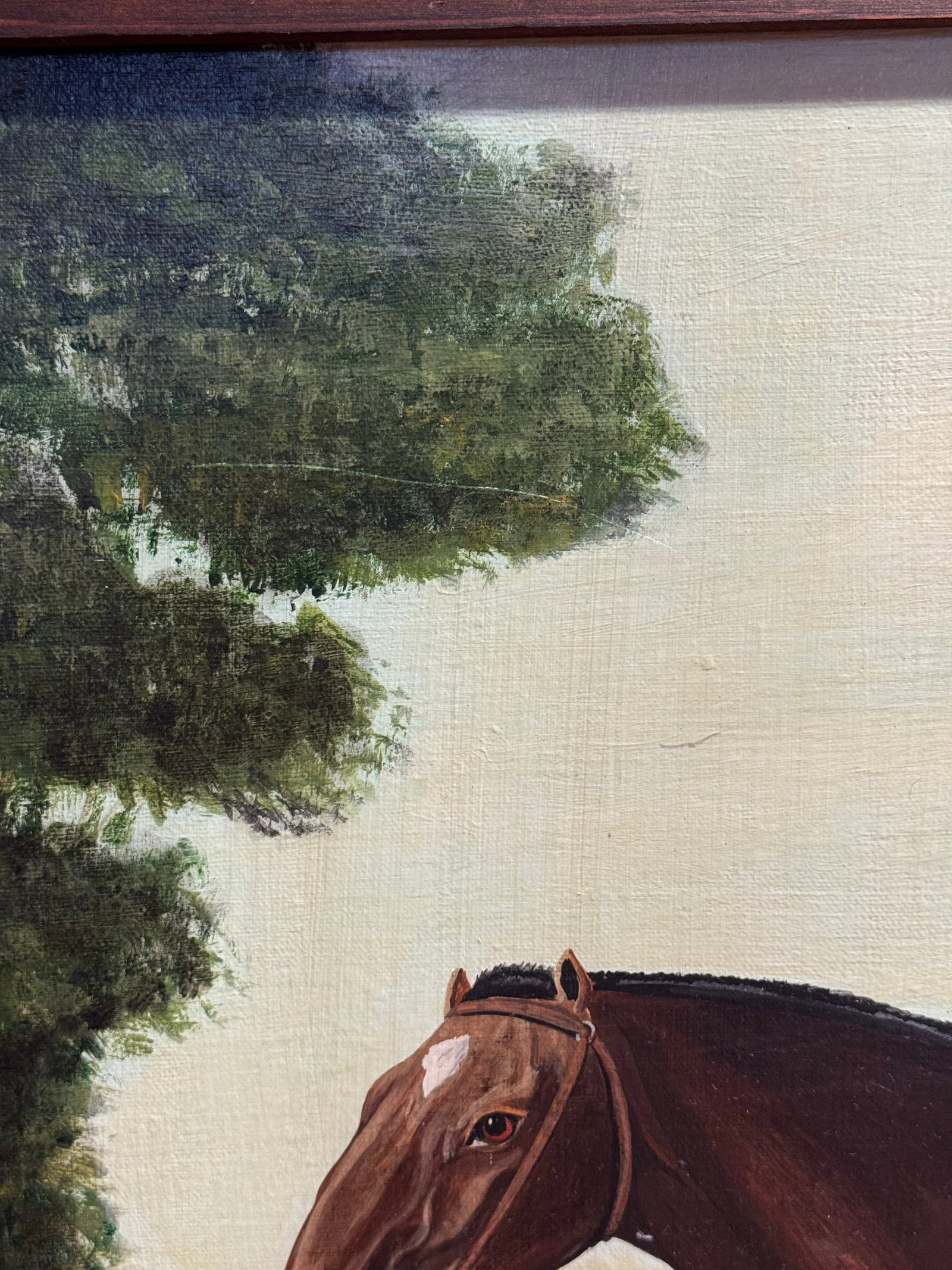 Vintage Horse & Rider With Dog Painting on Canvas- American Artist John Matassa - 10
