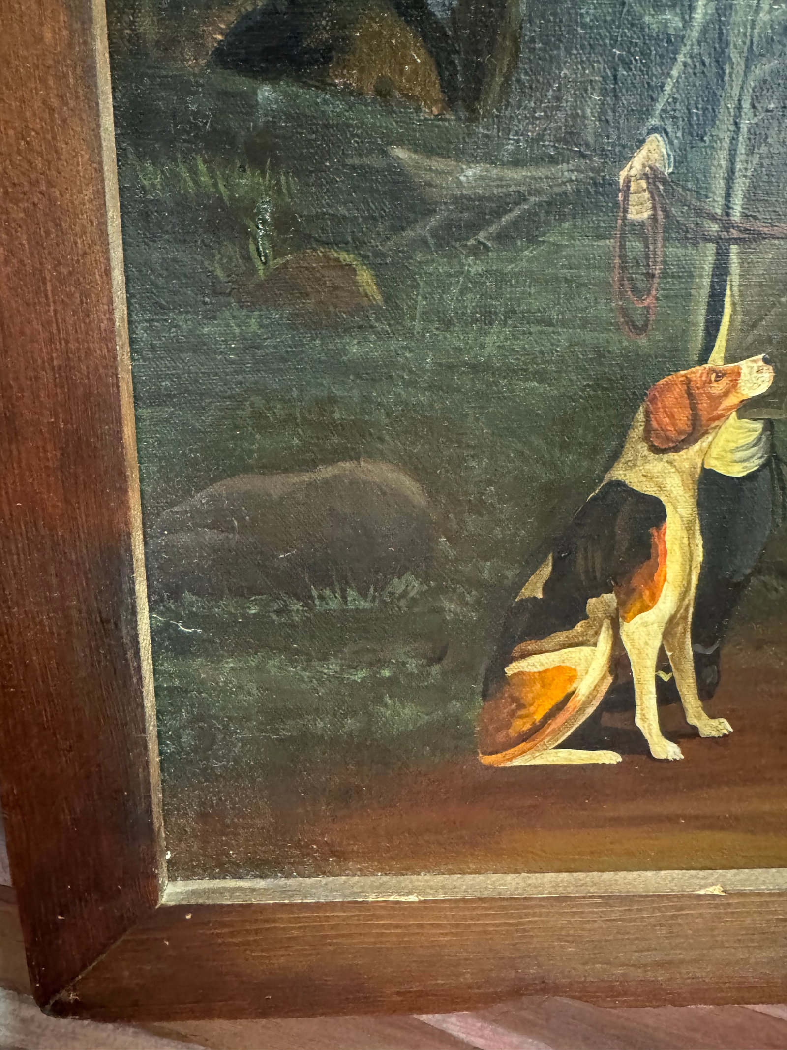 Vintage Horse & Rider With Dog Painting on Canvas- American Artist John Matassa - 8