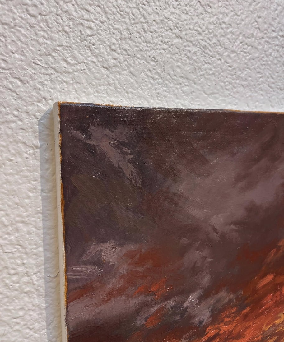 The Western Sky by Sparky LeBold | Oil on Canvas Landscape of a sunset with dramatic clouds. - 3