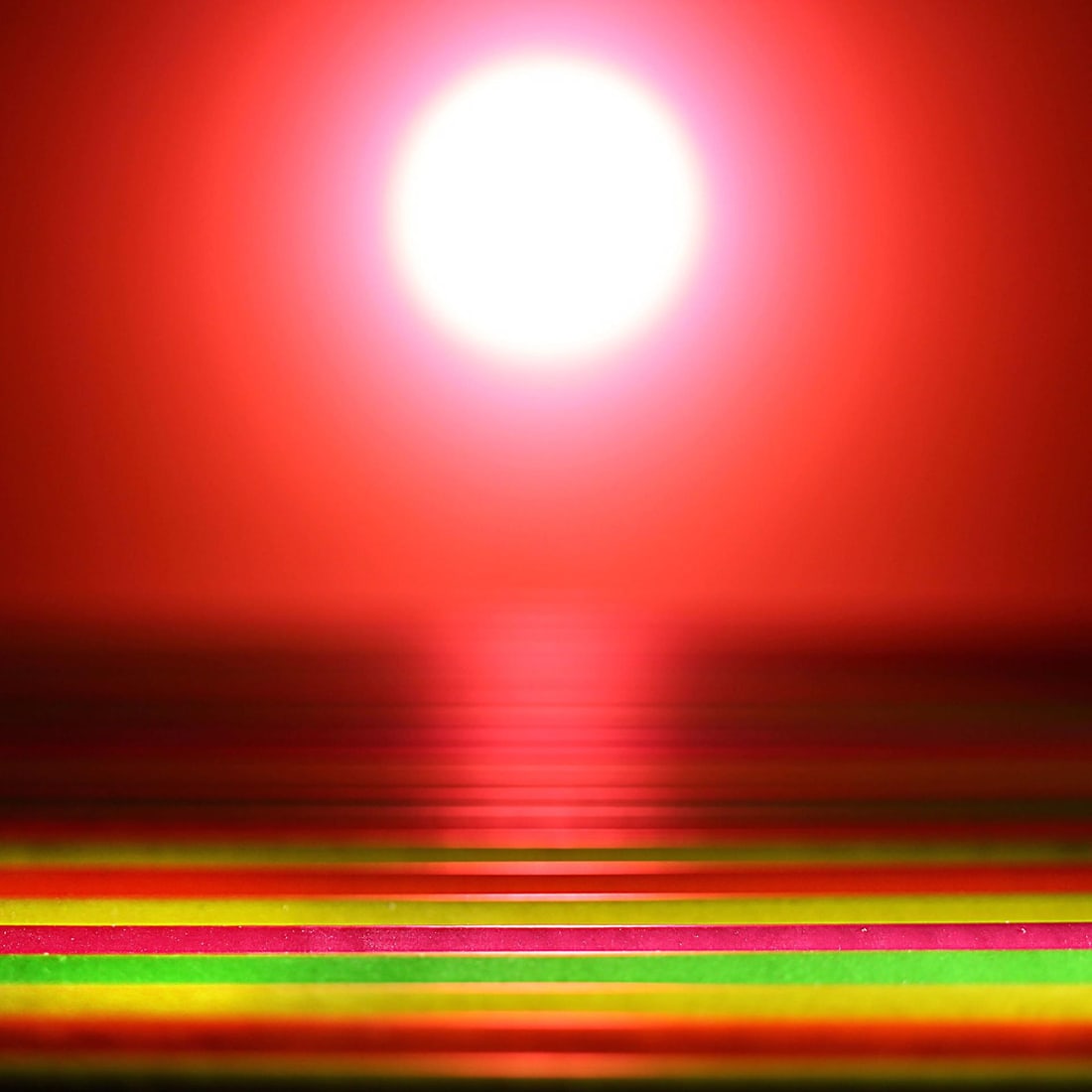 Sunset at Sea by Stephen Dorsett | Photograph of a Glowing Red Sunset Over Water, Created From Color - 2