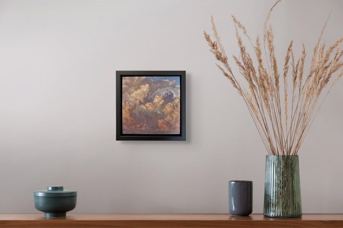 Cloud Composition 1 by Jesse Mangerson | Oil On Panel Painting of clouds in various colors - 5