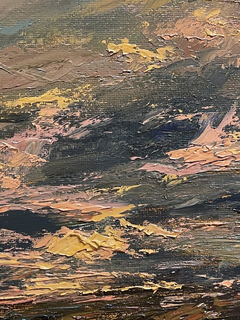 Eastern Plains of Colorado by Sparky LeBold | Oil on Canvas Landscape of clouds at sunset. - 5