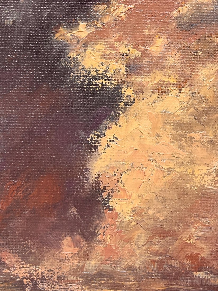 Colorado Skies by Sparky LeBold | Oil on Panel Landscape with dramatic clouds at sunset - 4