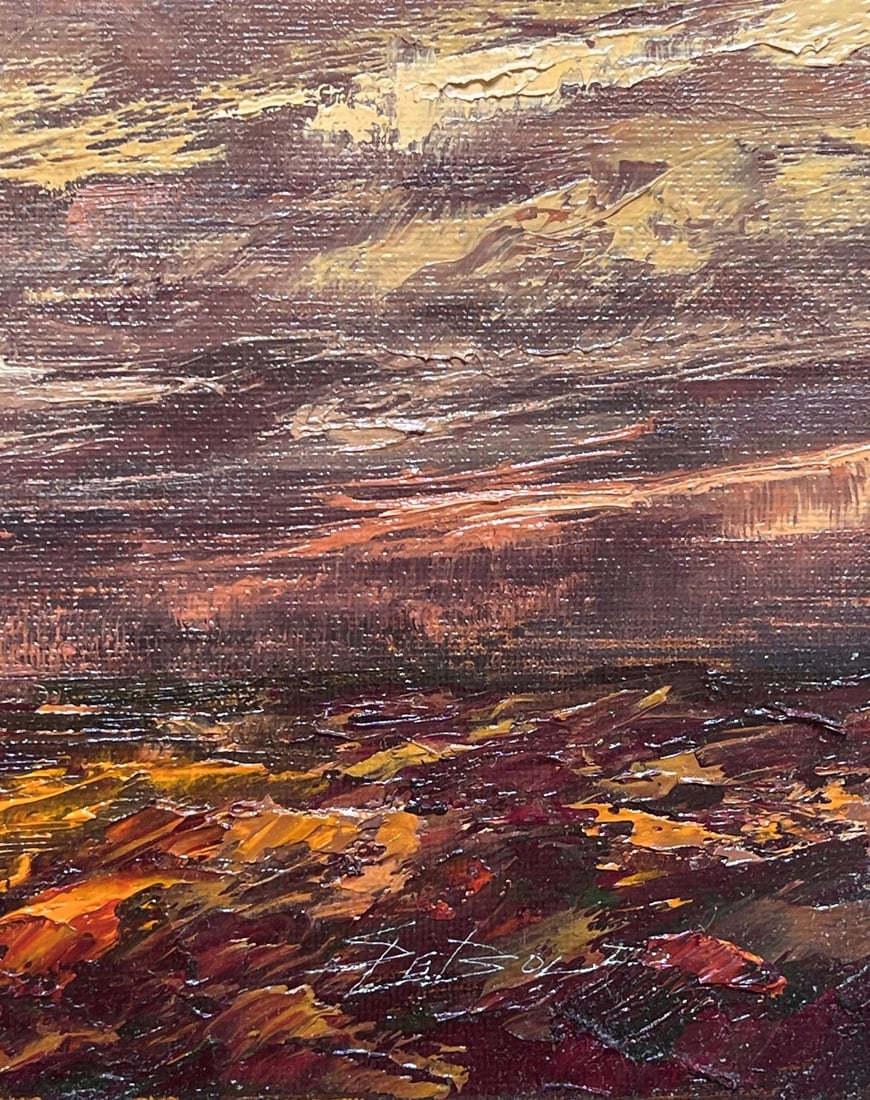 Colorado Skies by Sparky LeBold | Oil on Panel Landscape with dramatic clouds at sunset - 5