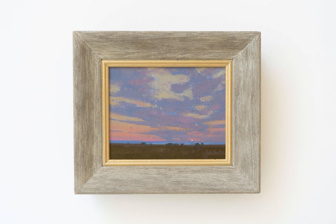 On the Horizon by Michael Magrin | Oil on linen Landscape with sunset and clouds. - 2