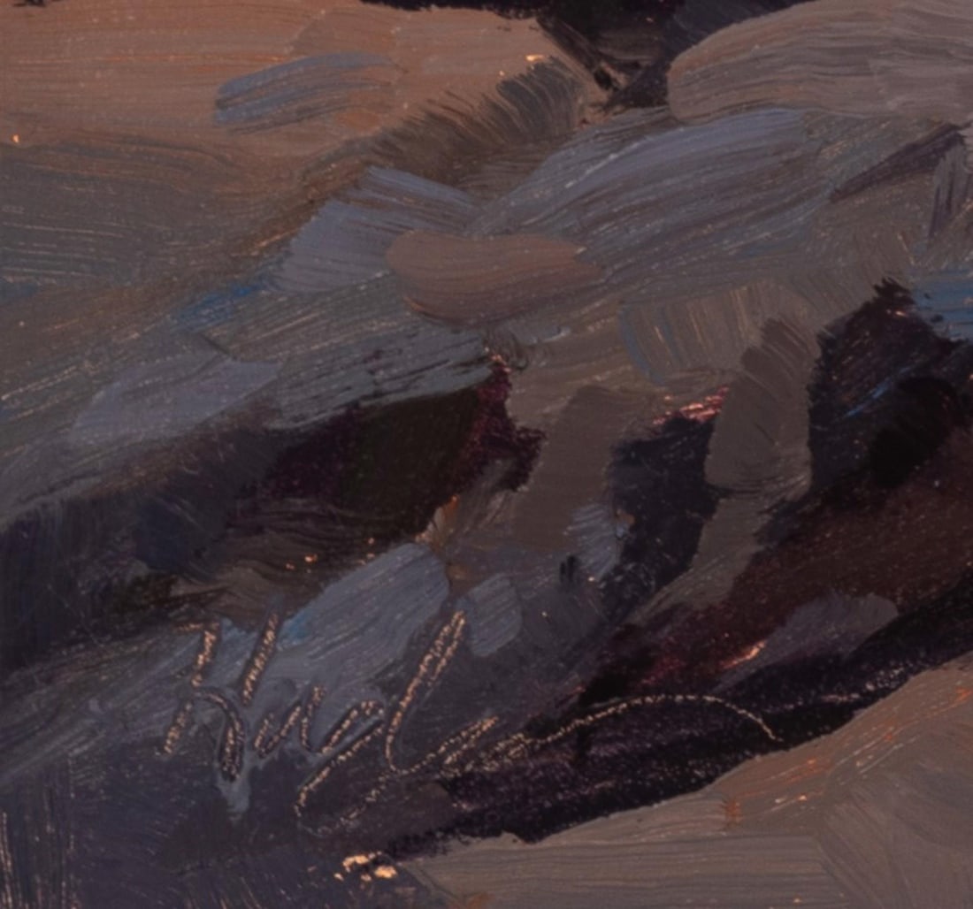 Presque Isle (Day 121), June 23, 2024 by Primary Hughes | Oil on gessobord Seascape with waves and r - 5
