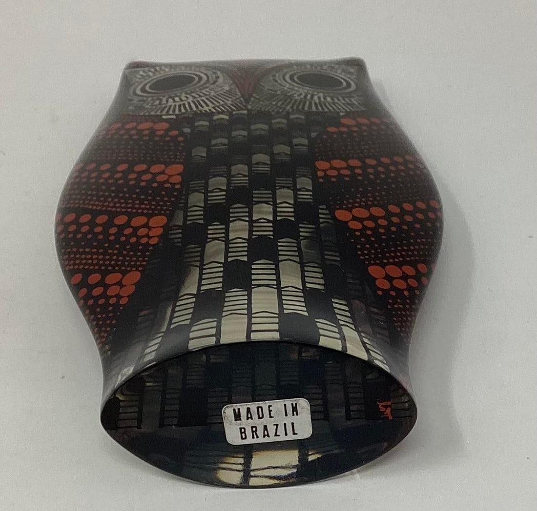 1960s Abraham Palatnik Red & Black Lucite Acrylic Owl Sculpture Op Art - 4