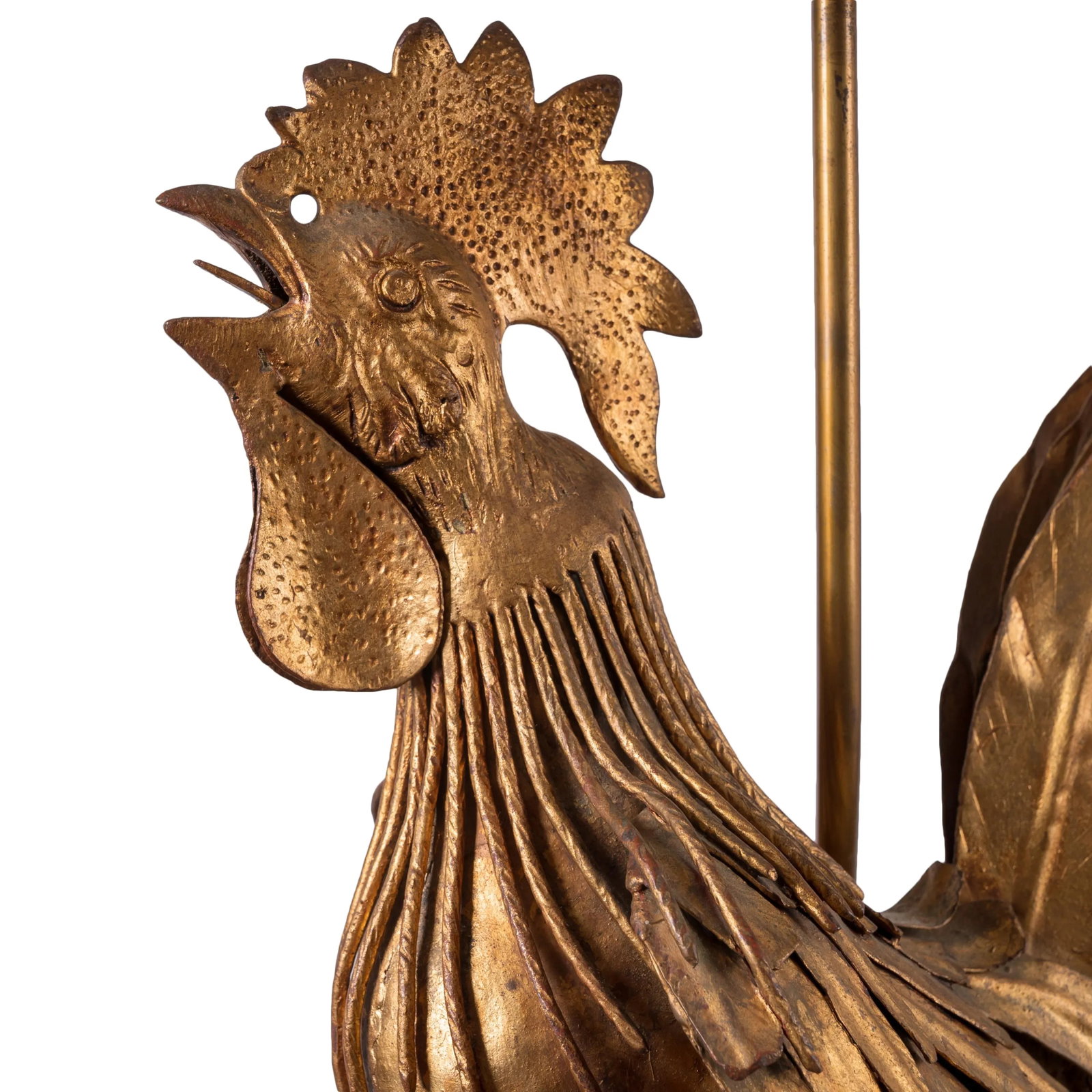 Italian Metal Art Rooster Lamp, C.1960s - 4