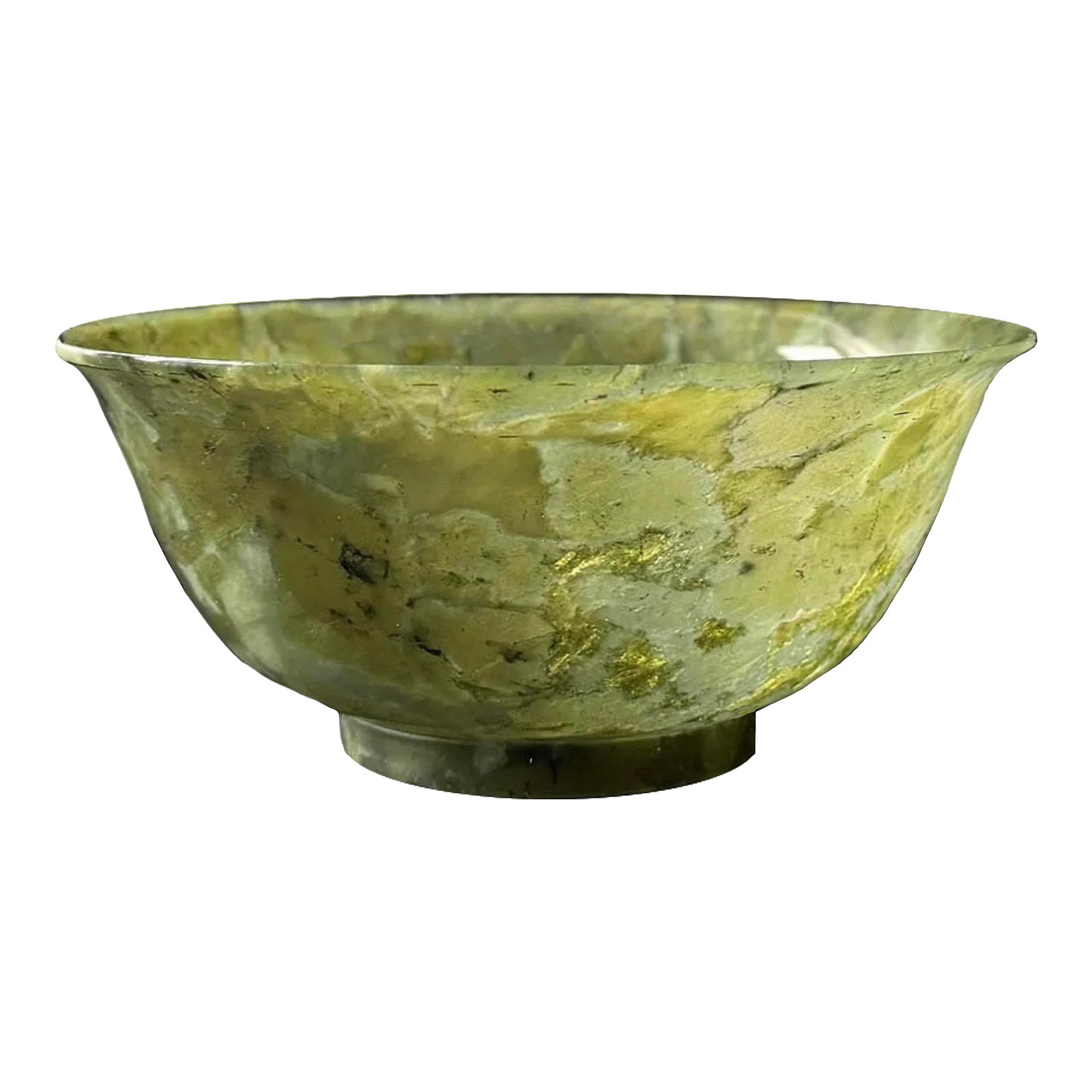 Antique Chinese Carved Spinach Jade Bowl: For centuries many have collected jade. Both for it's beauty along and the belief that it protects and benefits one's physical, spiritual, and moral well being. This elegant carved bowl was crafted