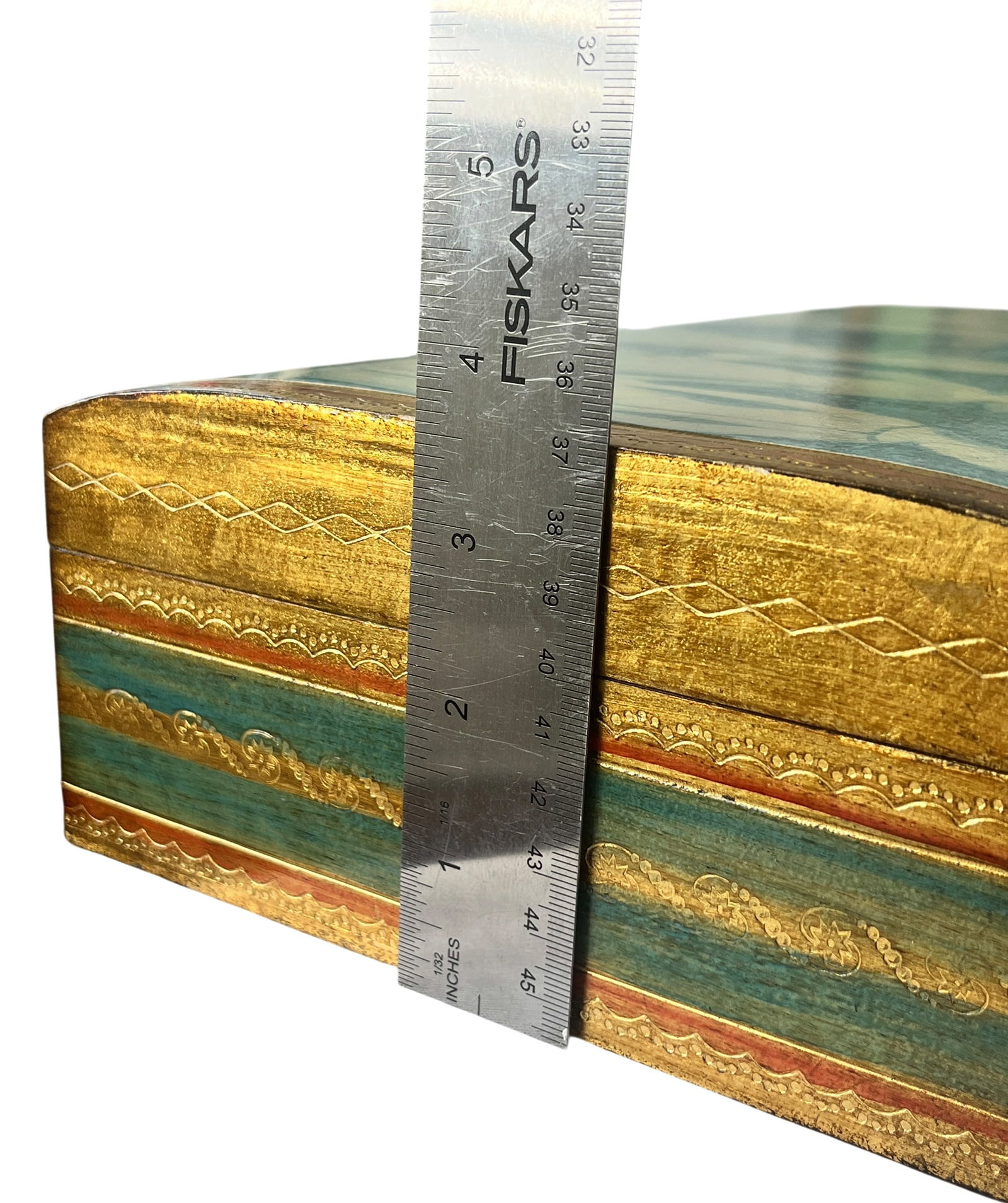 Large Vintage Italian Giltwood Decorative Box With Lock & Key for Gump's San Francisco - 11