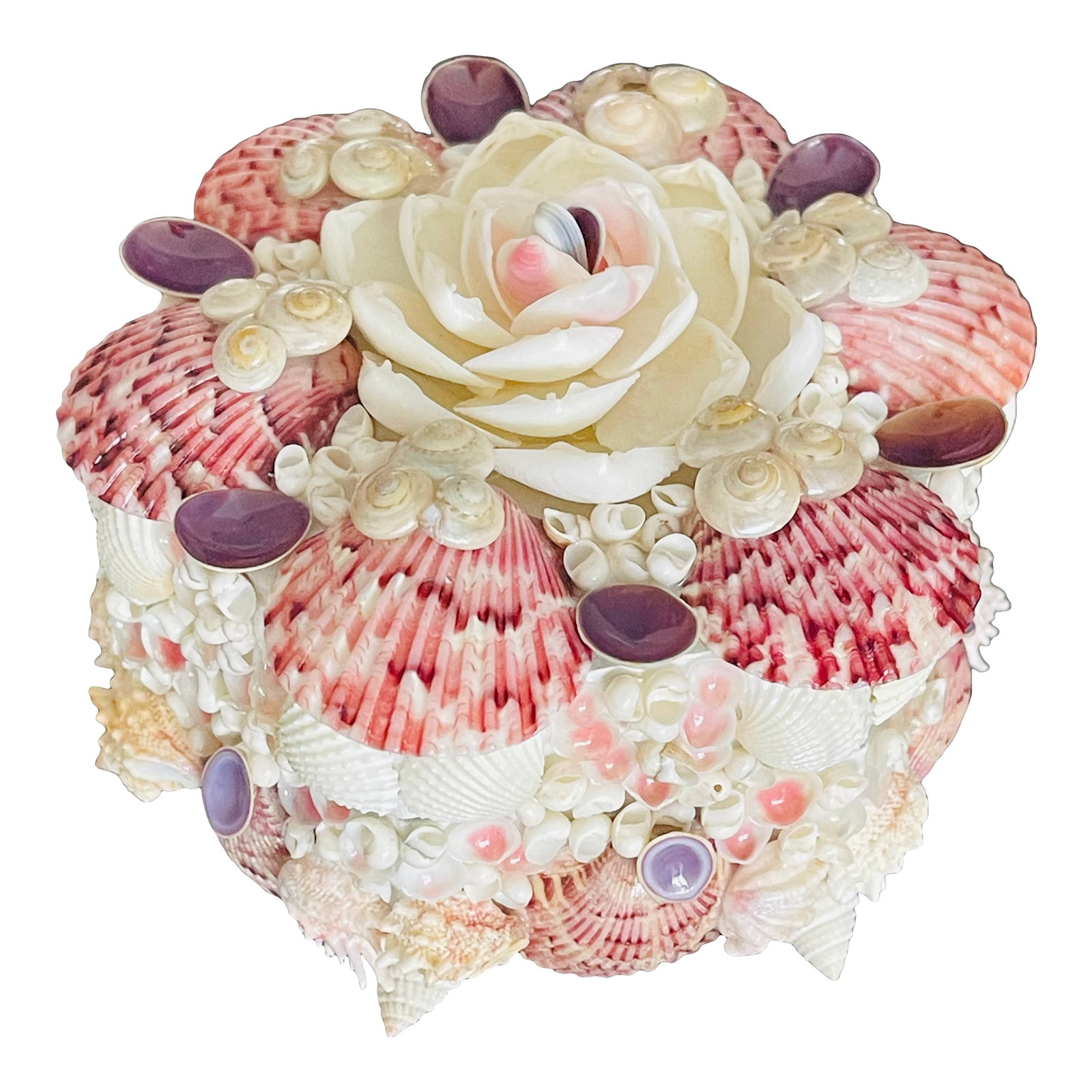 Gorgeous Unique Sea Shell Encrusted Box (1 of 3)