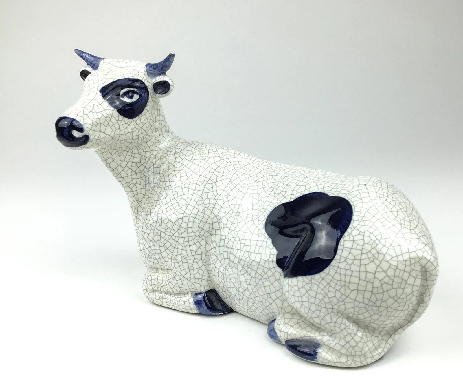 Vintage Hand Fired Artisan Pottery Cow From the Manger - 13