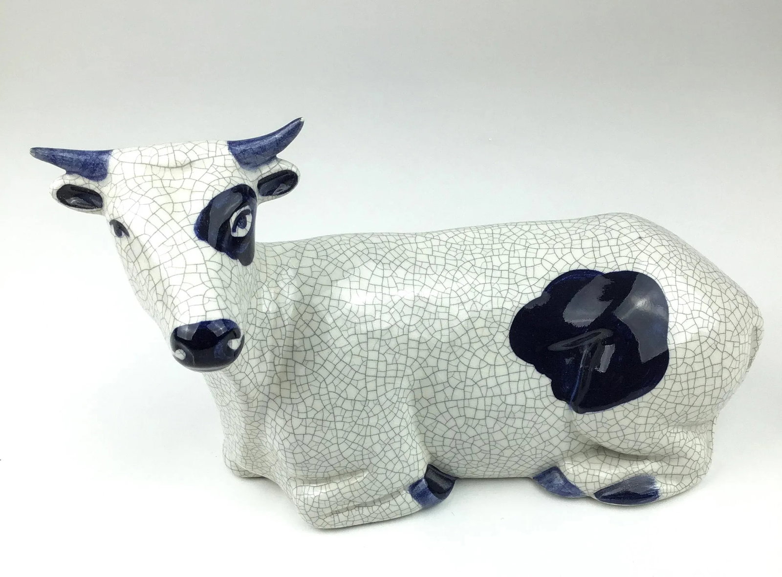 Vintage Hand Fired Artisan Pottery Cow From the Manger - 2