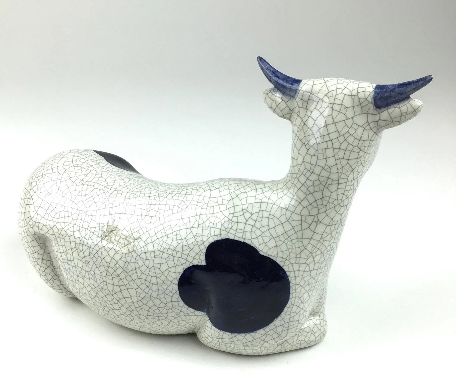 Vintage Hand Fired Artisan Pottery Cow From the Manger - 9