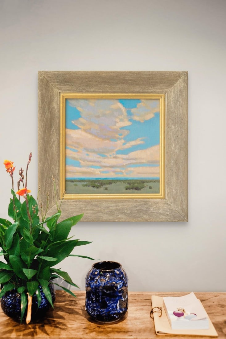 View From Hess by Michael Magrin | Oil On Linen Landscape with clouds and horizon. - 3
