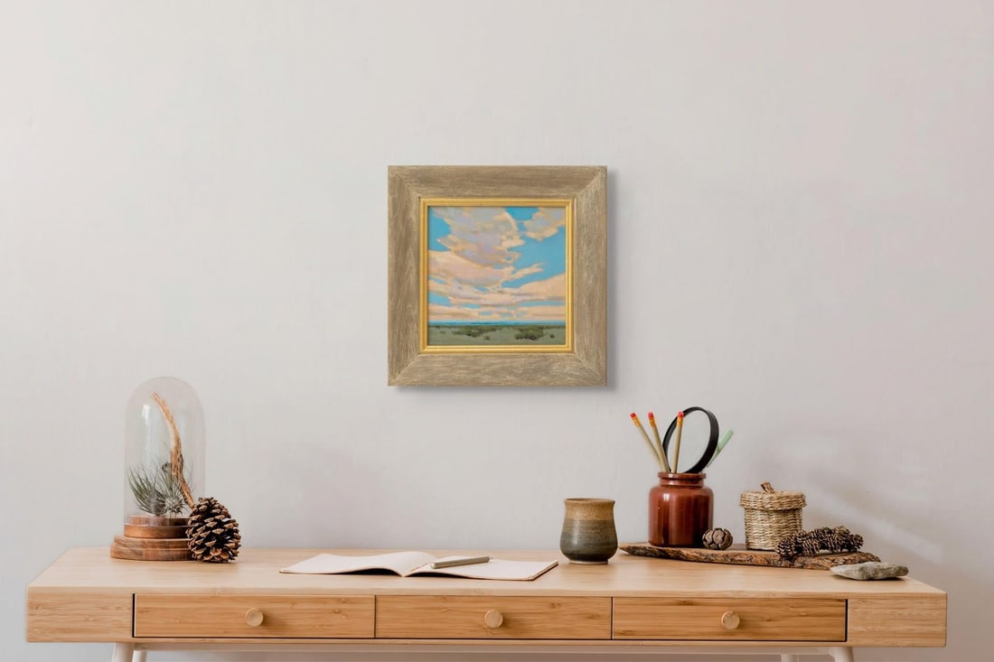 View From Hess by Michael Magrin | Oil On Linen Landscape with clouds and horizon. - 4