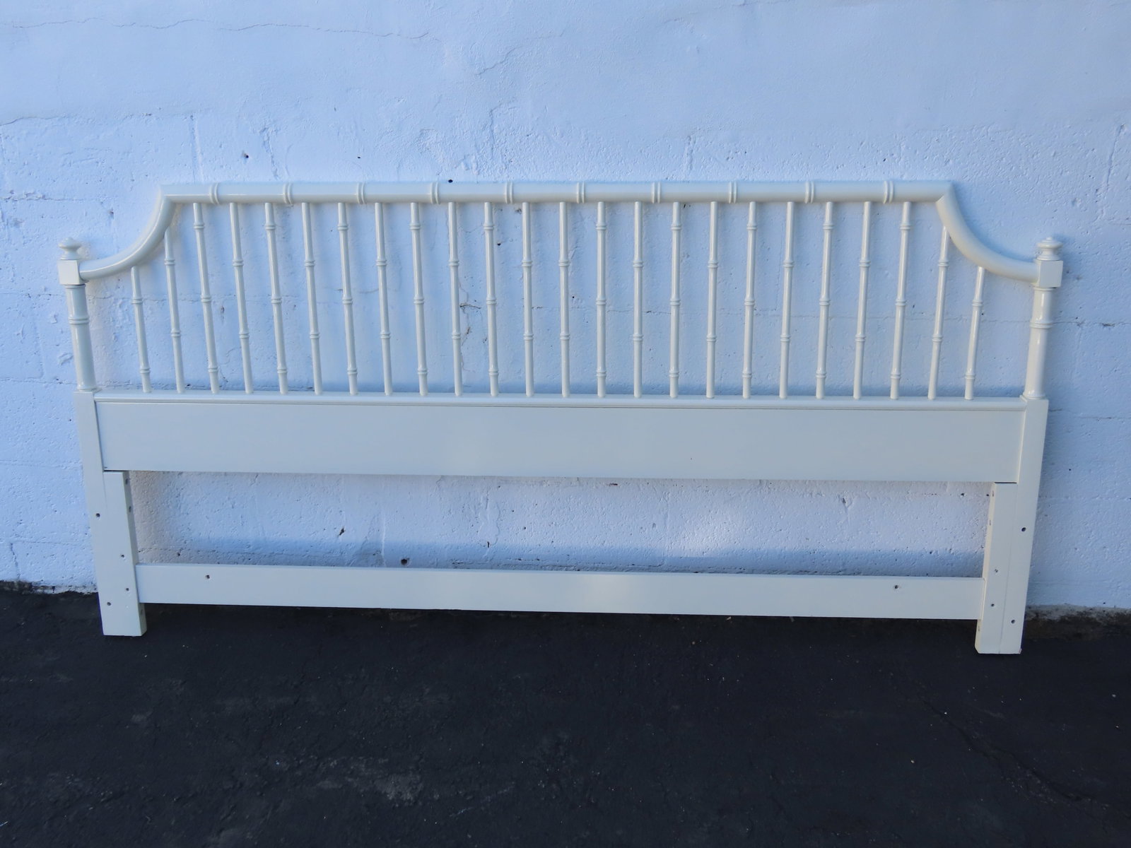 Thomasville Hollywood Regency Faux Bamboo Painted King Size Headboard 6643 - 2