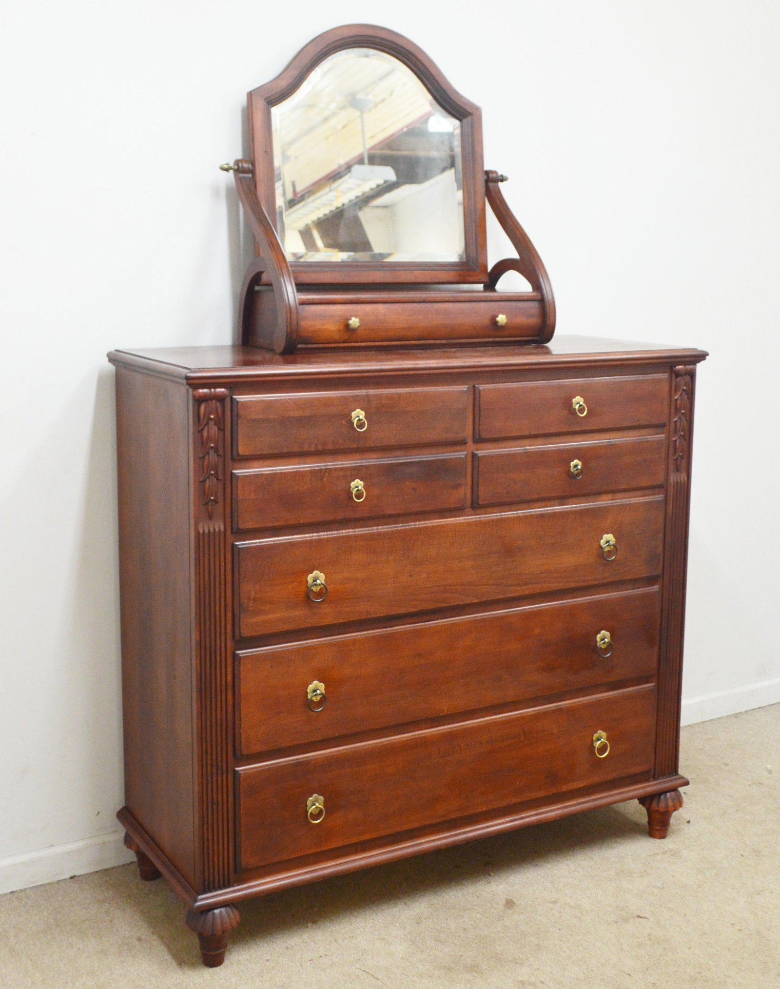 Ethan Allen Chest of Drawers and Mirror Set - 2