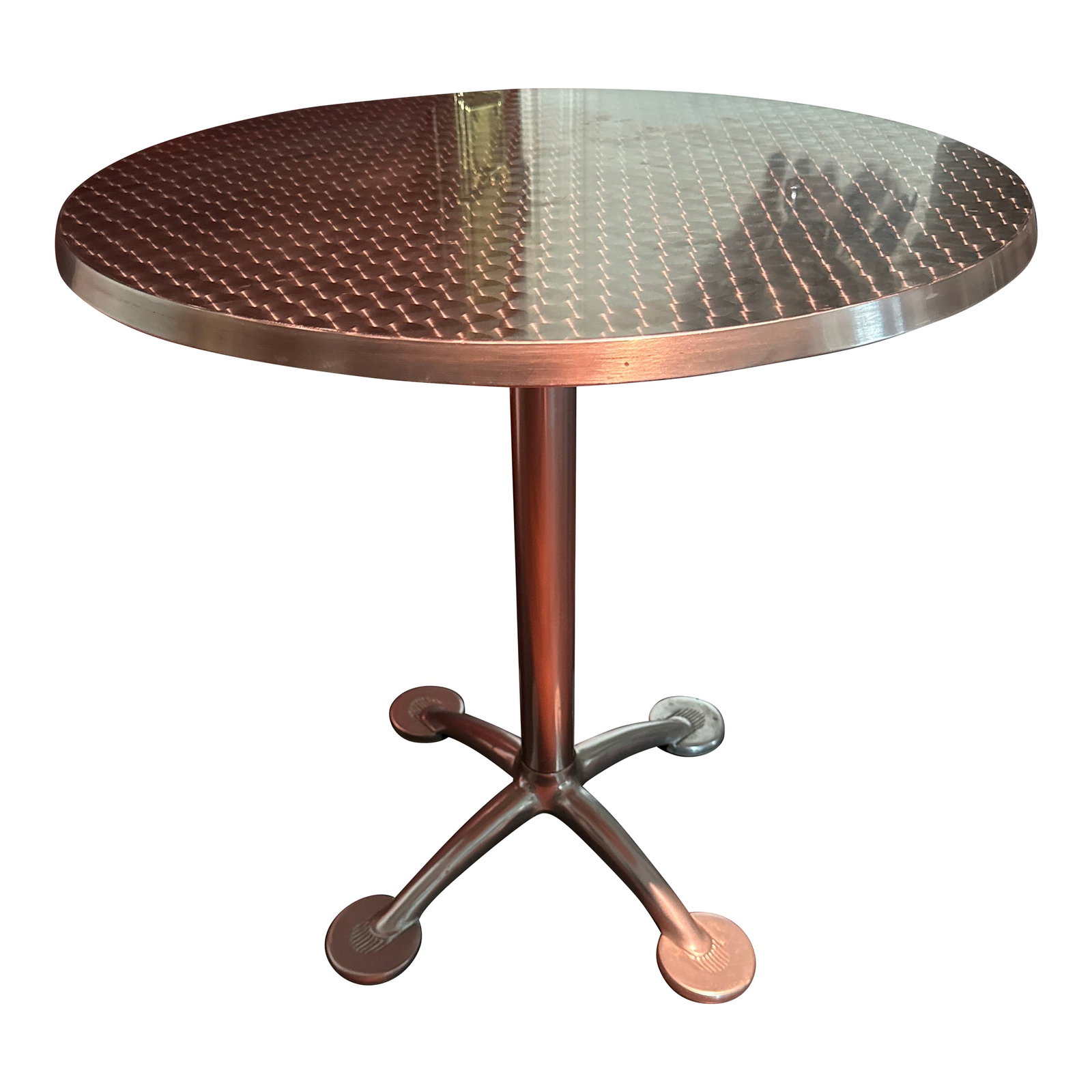Knoll Pensi Bistro Bar Table 1980's Design Amat 3: Fantastic Pensi High Table by Amat 3 for Knoll Made in Spain. Comprised of polished cast aluminum base and stainless steel top perfect bistro / dining kitchen table. Dimensions: Width: 28" Height: