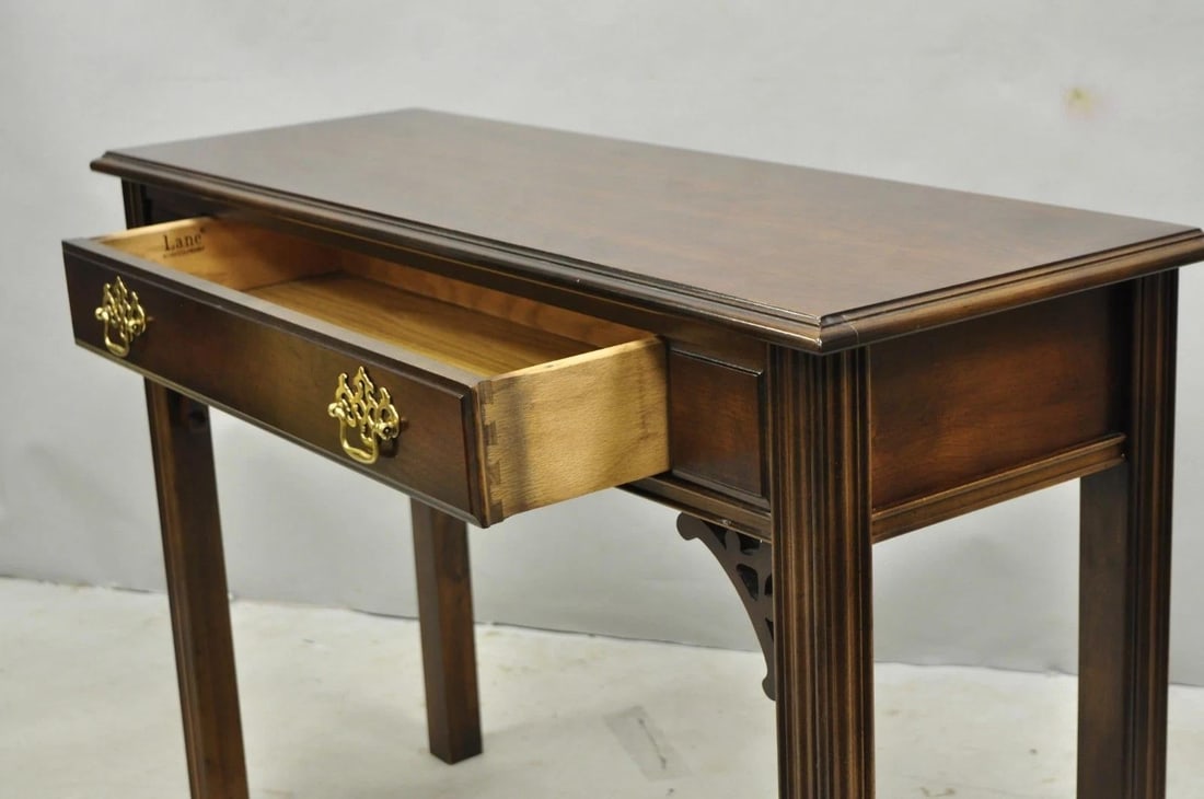 Vintage Lane Altavista Georgian Chippendale Cherry Wood Small Console Table - 12