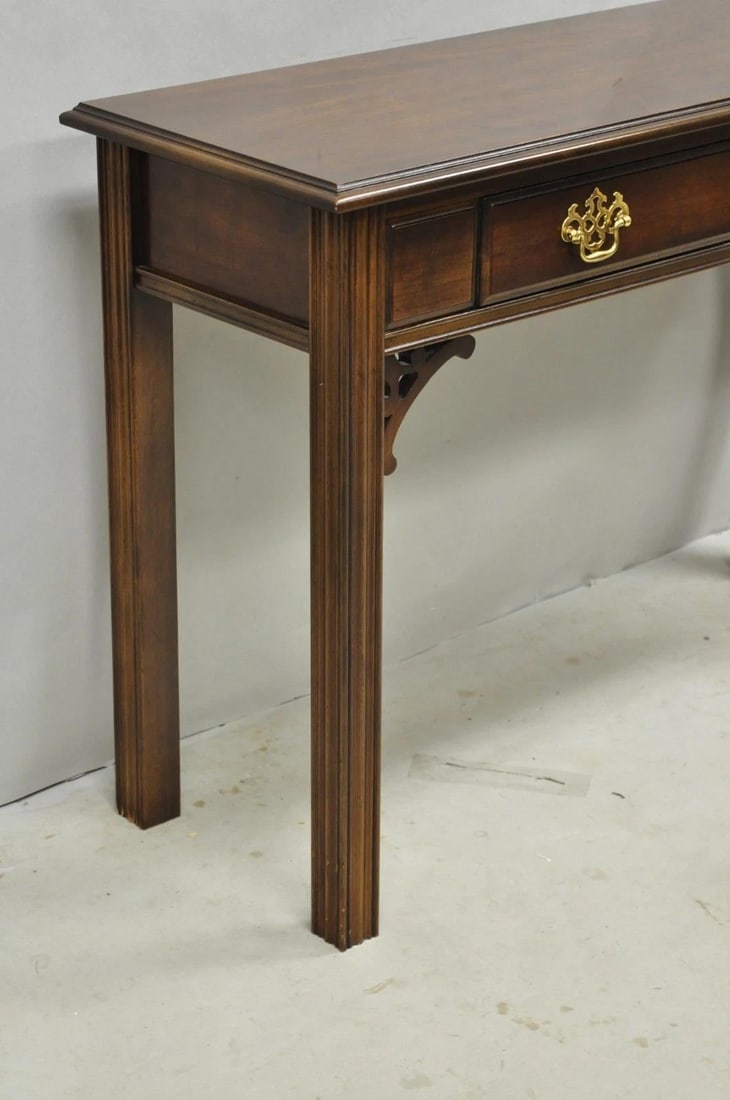Vintage Lane Altavista Georgian Chippendale Cherry Wood Small Console Table - 13