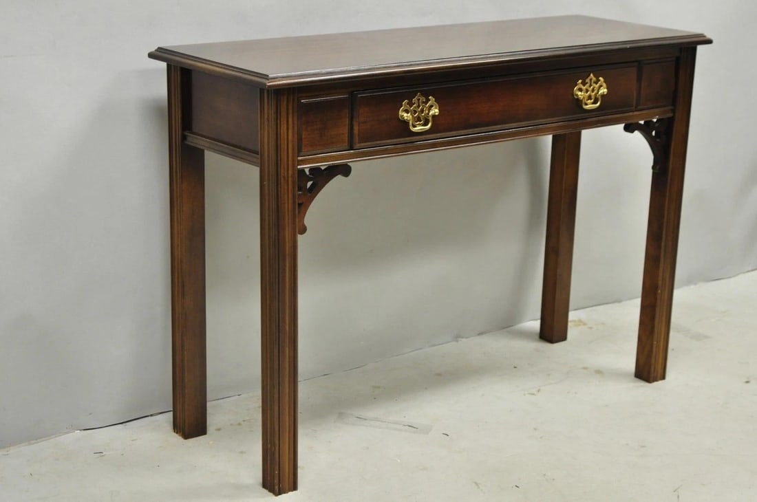 Vintage Lane Altavista Georgian Chippendale Cherry Wood Small Console Table - 15