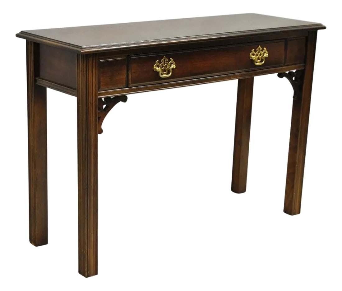 Vintage Lane Altavista Georgian Chippendale Cherry Wood Small Console Table (1 of 15)