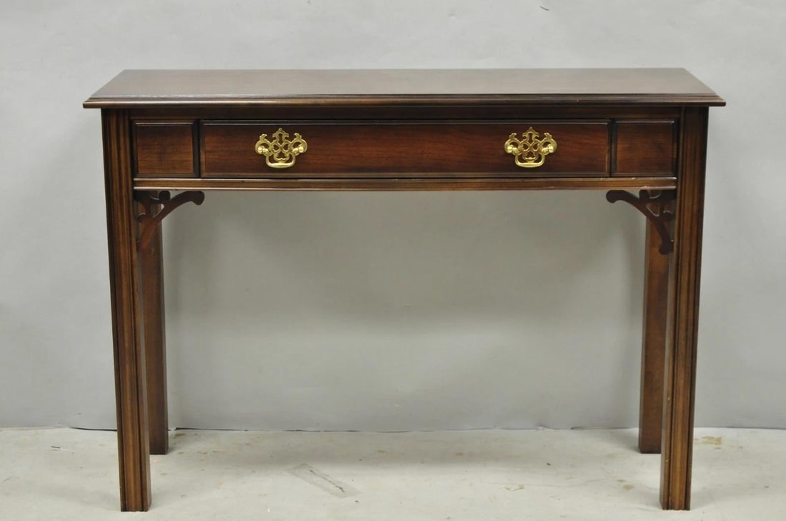 Vintage Lane Altavista Georgian Chippendale Cherry Wood Small Console Table - 2
