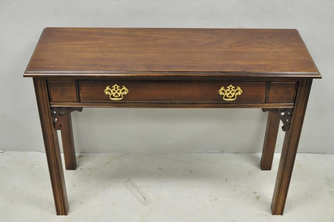 Vintage Lane Altavista Georgian Chippendale Cherry Wood Small Console Table - 3