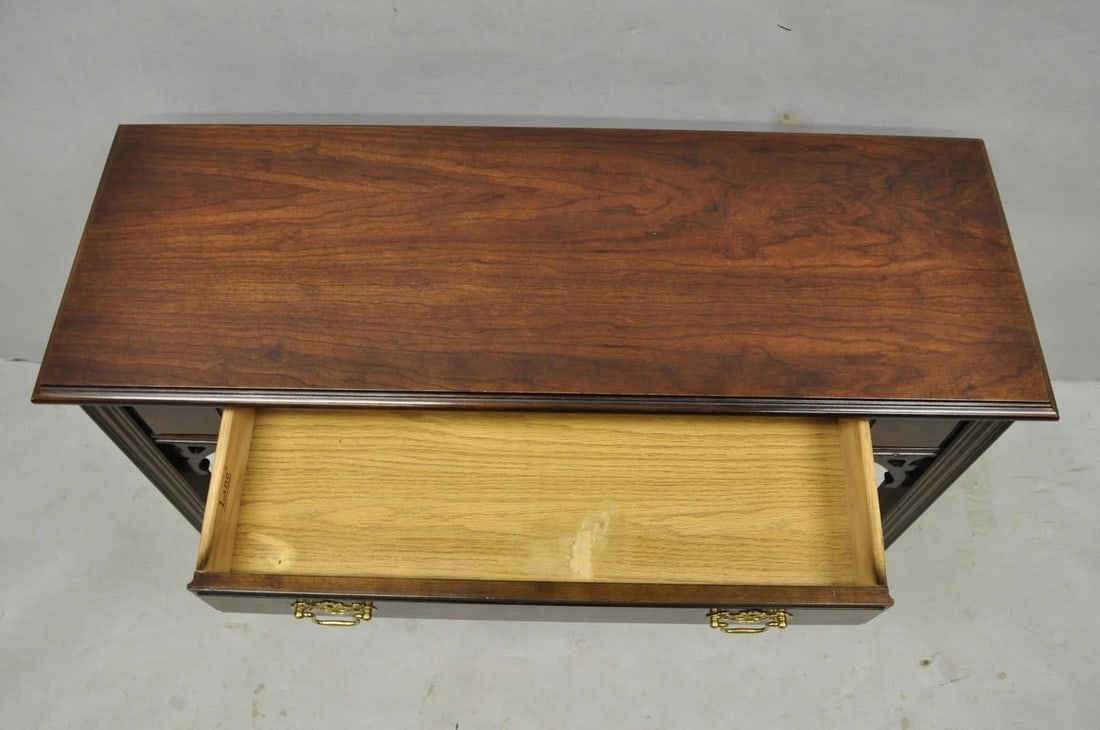 Vintage Lane Altavista Georgian Chippendale Cherry Wood Small Console Table - 7