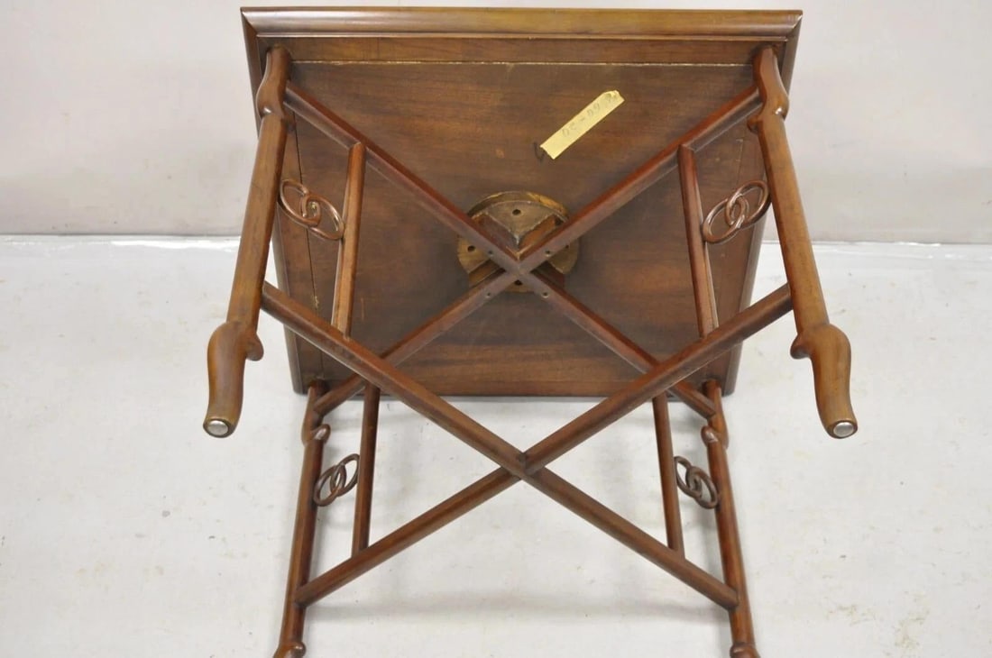 Mid 20th Century Michael Taylor for Baker Far East Asian Burl Wood Square Occasional Side Table - 10