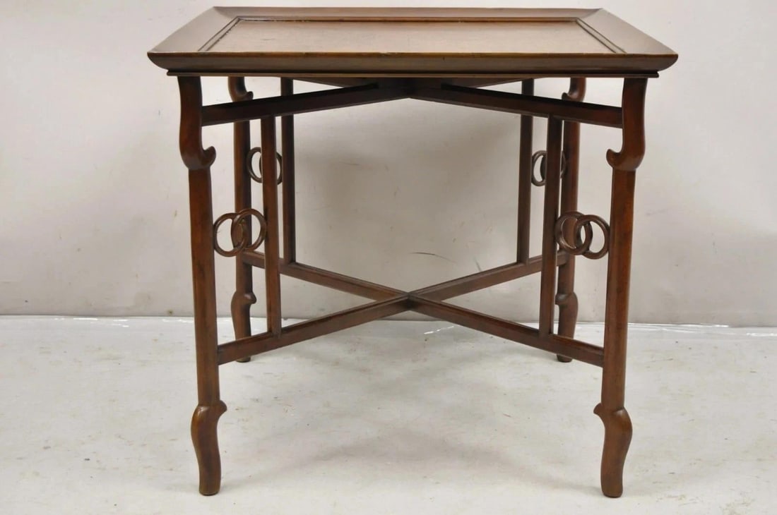 Mid 20th Century Michael Taylor for Baker Far East Asian Burl Wood Square Occasional Side Table - 12