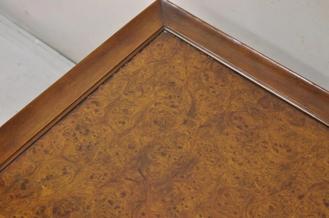Mid 20th Century Michael Taylor for Baker Far East Asian Burl Wood Square Occasional Side Table - 6